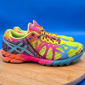 ASICS GEL NOOSA TRI 9 Women's Running Shoes Neon Pink Yellow Blue Size‎ 6.5